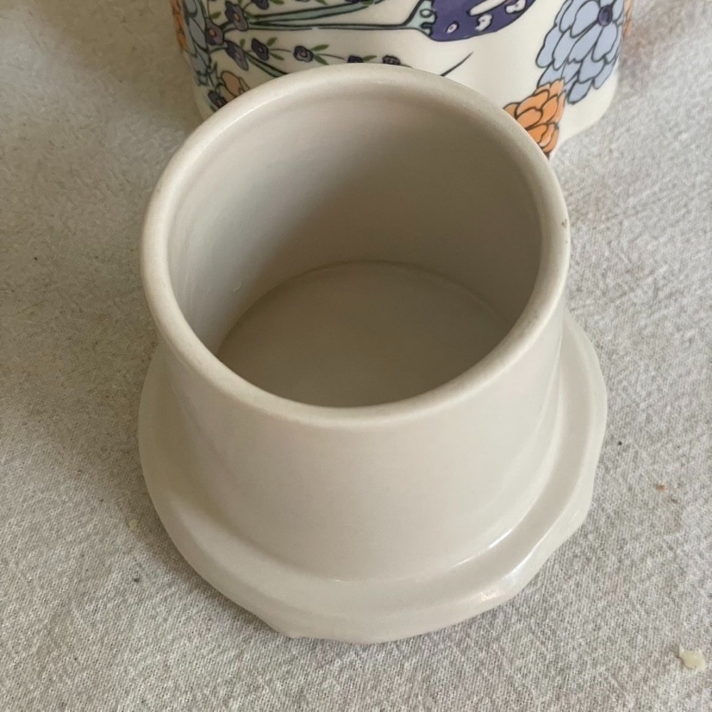 Anthropologie Betul Turkuaz Posy Butter Bell Crock Floral Ceramic - Picture 3 of 7